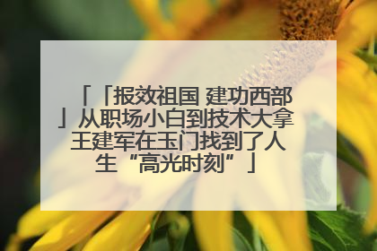 「报效祖国 建功西部」从职场小白到技术大拿 王建军在玉门找到了人生“高光时刻”