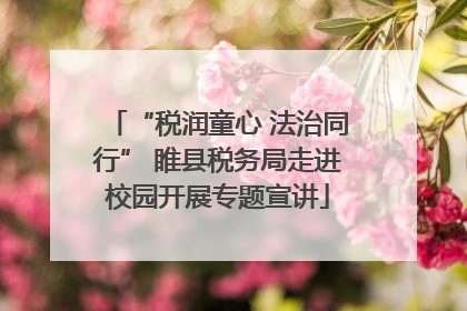“税润童心 法治同行” 睢县税务局走进校园开展专题宣讲