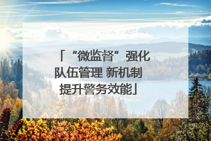 “微监督”强化队伍管理 新机制提升警务效能