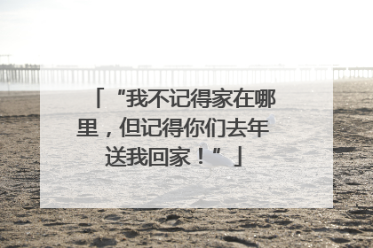 “我不记得家在哪里，但记得你们去年送我回家！”