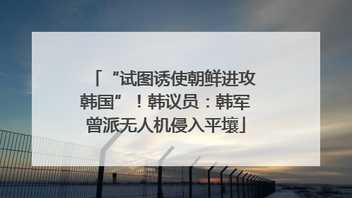 “试图诱使朝鲜进攻韩国”！韩议员：韩军曾派无人机侵入平壤