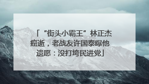 “街头小霸王”林正杰癌逝，老战友许国泰曝他遗愿：没打垮民进党
