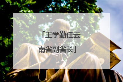 王学勤任云南省副省长