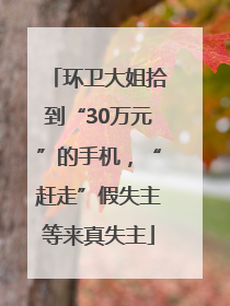 环卫大姐拾到“30万元”的手机，“赶走”假失主等来真失主