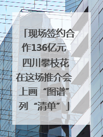 现场签约合作136亿元 四川攀枝花在这场推介会上画“图谱”列“清单”