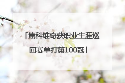 焦科维奇获职业生涯巡回赛单打第100冠