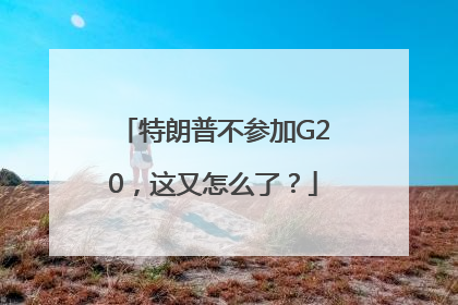 特朗普不参加G20，这又怎么了？