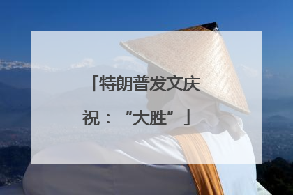 特朗普发文庆祝：“大胜”