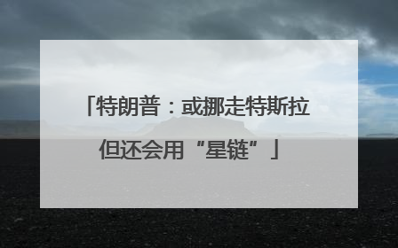 特朗普：或挪走特斯拉 但还会用“星链”