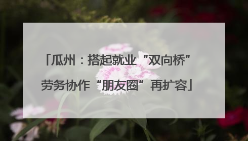 瓜州：搭起就业“双向桥” 劳务协作“朋友圈”再扩容