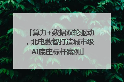 算力+数据双轮驱动，北电数智打造城市级AI底座标杆案例