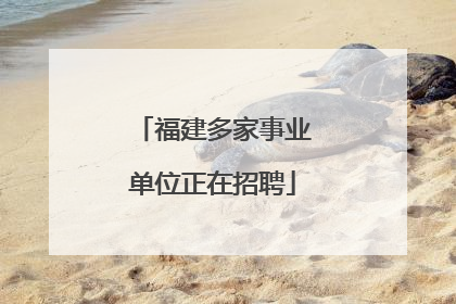福建多家事业单位正在招聘