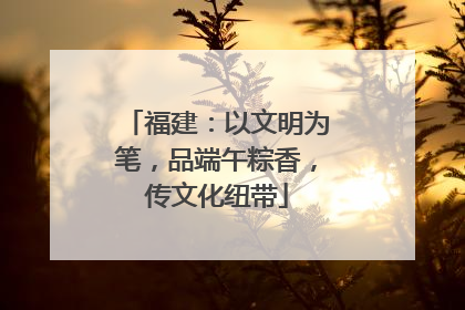 福建：以文明为笔，品端午粽香，传文化纽带