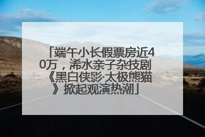端午小长假票房近40万，浠水亲子杂技剧《黑白侠影·太极熊猫》掀起观演热潮