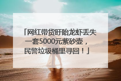 网红带货盱眙龙虾丢失一套5000元紫砂壶，民警垃圾桶里寻回！
