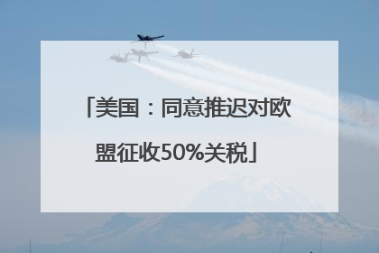 美国：同意推迟对欧盟征收50%关税