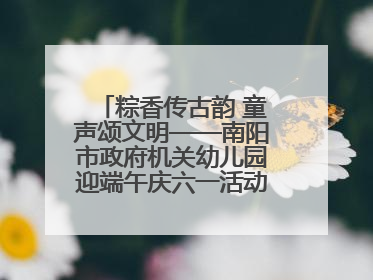 粽香传古韵 童声颂文明——南阳市政府机关幼儿园迎端午庆六一活动丰富多彩