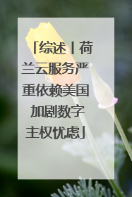 综述丨荷兰云服务严重依赖美国 加剧数字主权忧虑