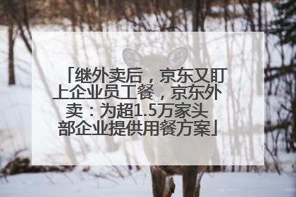 继外卖后，京东又盯上企业员工餐，京东外卖：为超1.5万家头部企业提供用餐方案