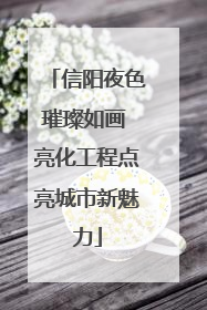 信阳夜色璀璨如画 亮化工程点亮城市新魅力
