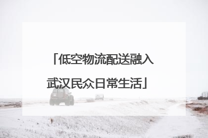 低空物流配送融入武汉民众日常生活