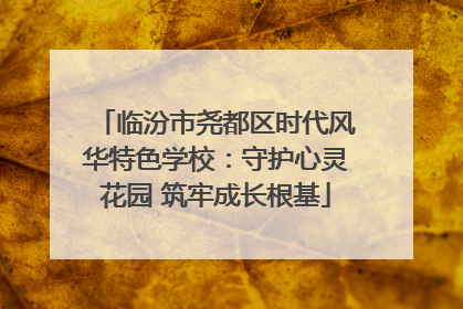 临汾市尧都区时代风华特色学校：守护心灵花园 筑牢成长根基