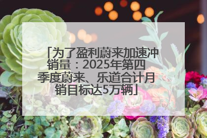 为了盈利蔚来加速冲销量：2025年第四季度蔚来、乐道合计月销目标达5万辆