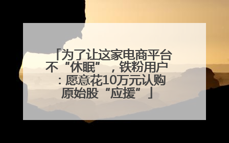 为了让这家电商平台不“休眠”，铁粉用户：愿意花10万元认购原始股“应援”
