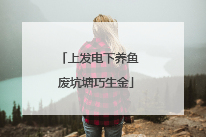 上发电下养鱼 废坑塘巧生金