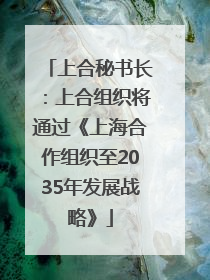 上合秘书长：上合组织将通过《上海合作组织至2035年发展战略》