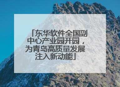 东华软件全国副中心产业园开园，为青岛高质量发展注入新动能