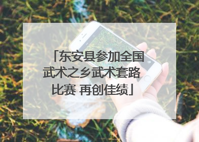 东安县参加全国武术之乡武术套路比赛 再创佳绩