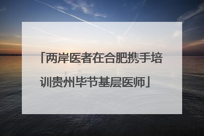 两岸医者在合肥携手培训贵州毕节基层医师