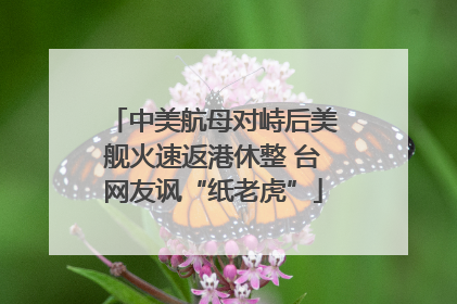中美航母对峙后美舰火速返港休整 台网友讽“纸老虎”