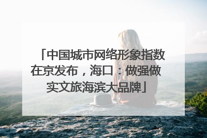 中国城市网络形象指数在京发布，海口：做强做实文旅海滨大品牌