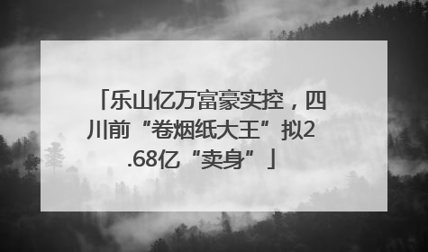 乐山亿万富豪实控，四川前“卷烟纸大王”拟2.68亿“卖身”