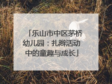 乐山市中区茅桥幼儿园：扎辫活动中的童趣与成长
