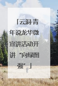 云洞·青年说龙华微宣讲活动开讲“向绿图强”