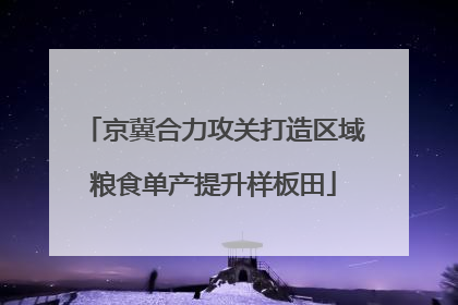京冀合力攻关打造区域粮食单产提升样板田