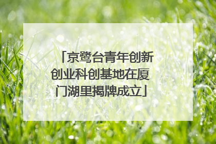 京鹭台青年创新创业科创基地在厦门湖里揭牌成立