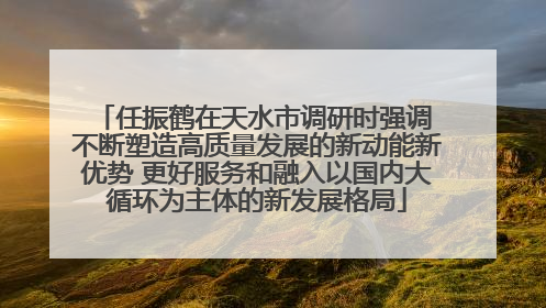 任振鹤在天水市调研时强调 不断塑造高质量发展的新动能新优势 更好服务和融入以国内大循环为主体的新发展格局