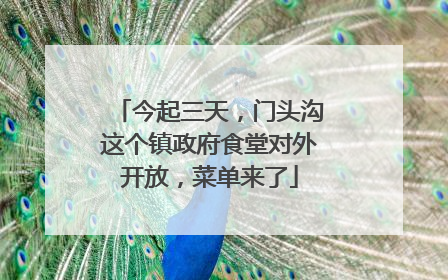 今起三天，门头沟这个镇政府食堂对外开放，菜单来了