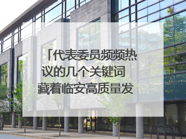 代表委员频频热议的几个关键词 藏着临安高质量发展的密码