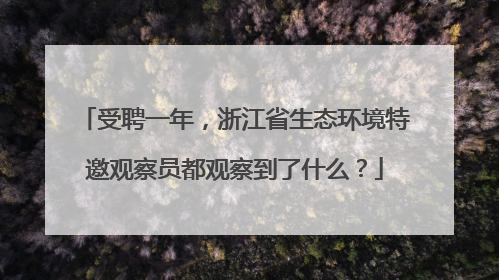 受聘一年，浙江省生态环境特邀观察员都观察到了什么？