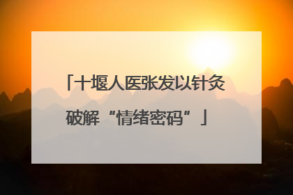 十堰人医张发以针灸破解“情绪密码”