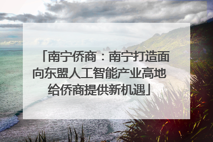 南宁侨商：南宁打造面向东盟人工智能产业高地给侨商提供新机遇