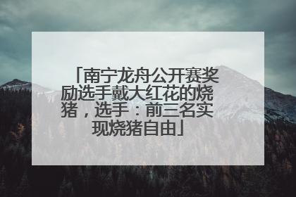 南宁龙舟公开赛奖励选手戴大红花的烧猪，选手：前三名实现烧猪自由