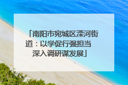 南阳市宛城区溧河街道：以学促行强担当 深入调研谋发展