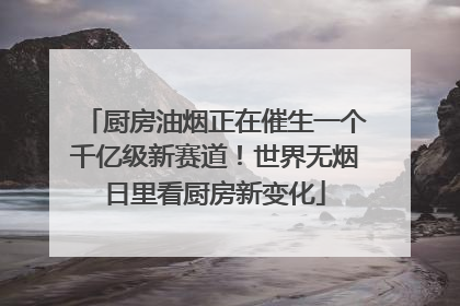 厨房油烟正在催生一个千亿级新赛道！世界无烟日里看厨房新变化
