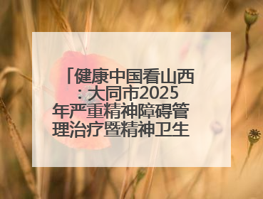健康中国看山西：大同市2025年严重精神障碍管理治疗暨精神卫生质量控制中心工作培训班开班